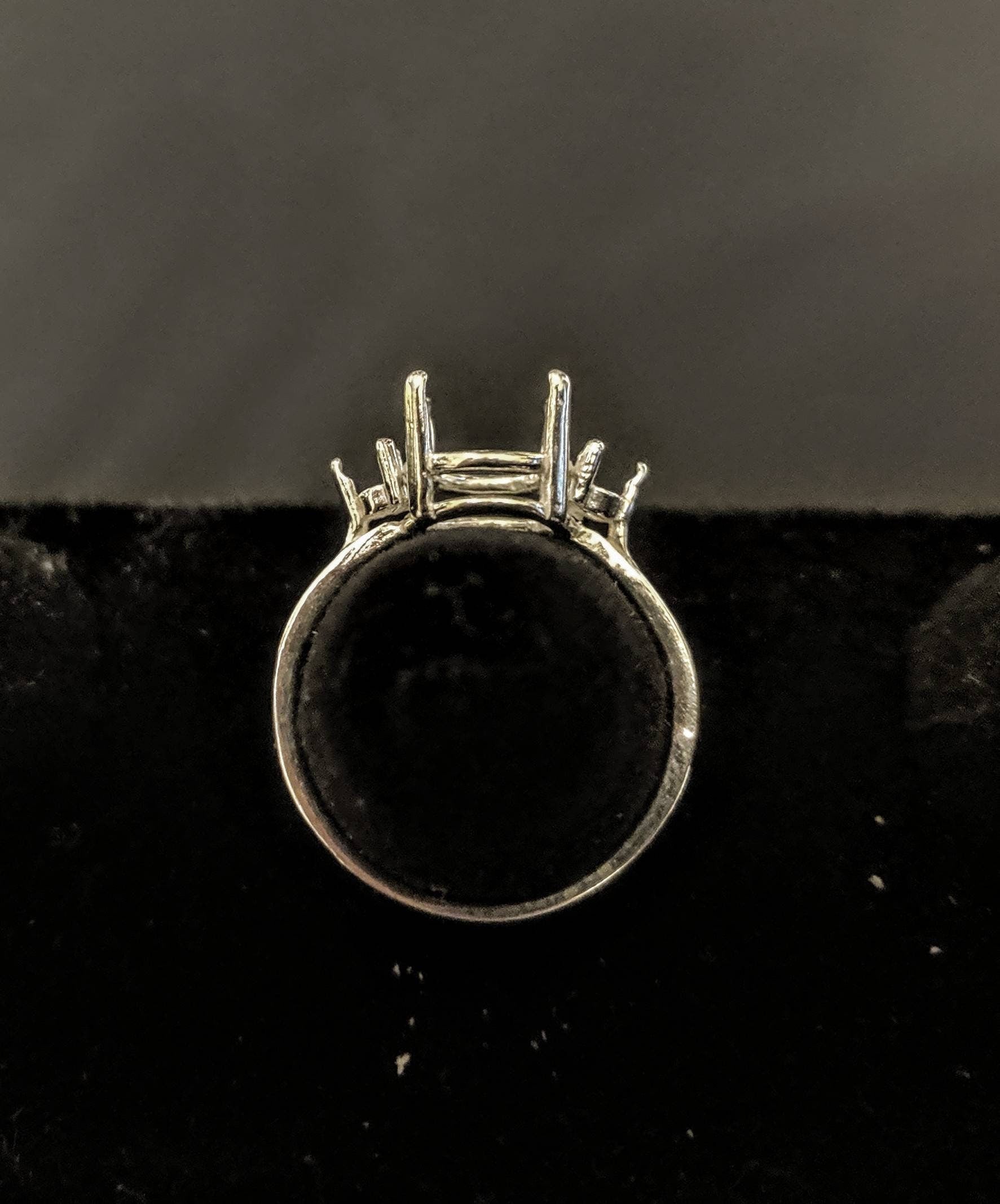 10x8mm & 14x12mm Oval Sterling Silver or 14k Gold Ring Setting with Accents - Pre-Notched Shank (Sizes 5, 6, 7, 8) - Perfect for Engagement Rings, Wedding Bands & Custom Jewelry Making