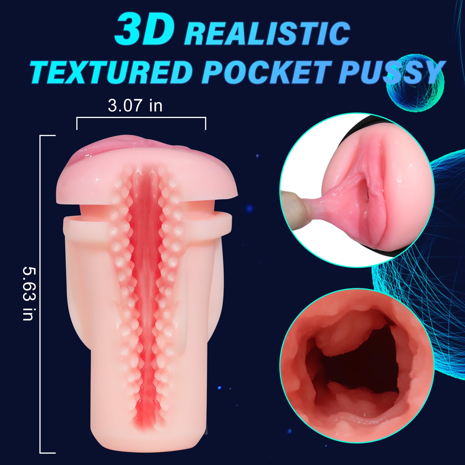 Automatic Male Masturbator - Adult Penis Pump with 4 Suction & Vibration Modes, Rechargeable Male Stroker for Enhanced Stimulation - Discreet & Portable for Solo Play or Couples Use