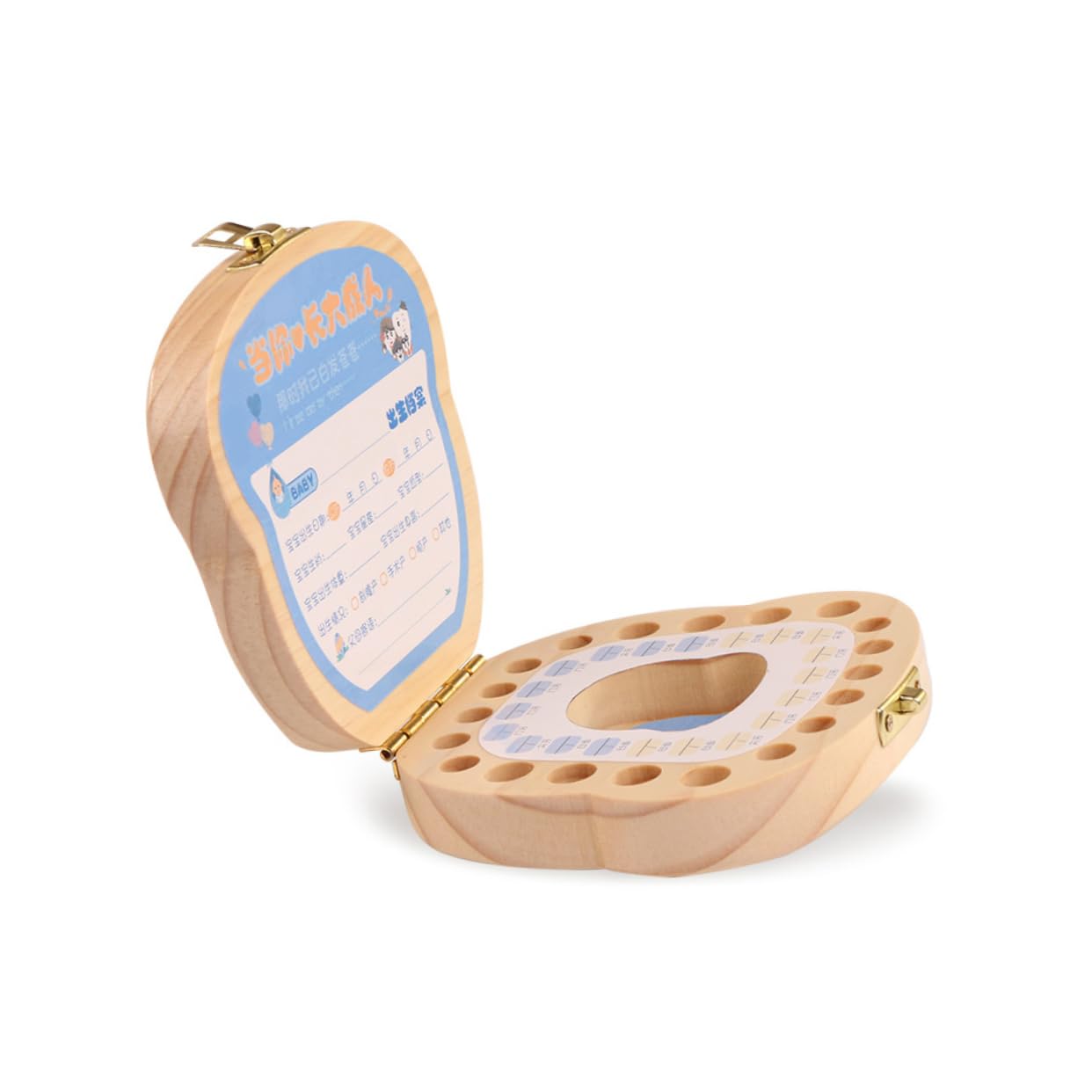 RORPOIR Eco-Friendly Wooden Baby Teeth Keepsake Box - Deciduous Tooth Holder for Preserving Baby's First Teeth | Perfect for Baby Shower Gifts, Memory Storage & Nursery Decor