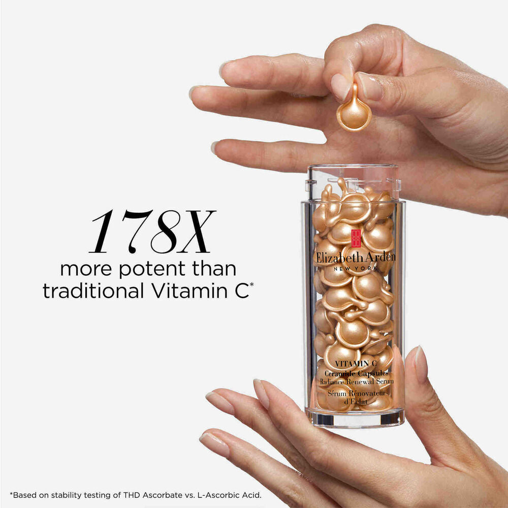 Vitamin C Ceramide Capsules & Radiance Renewal Serum Set - 120 Piece Anti-Aging Skincare for Glowing Skin - Perfect for Night Routine & Dry Skin Care