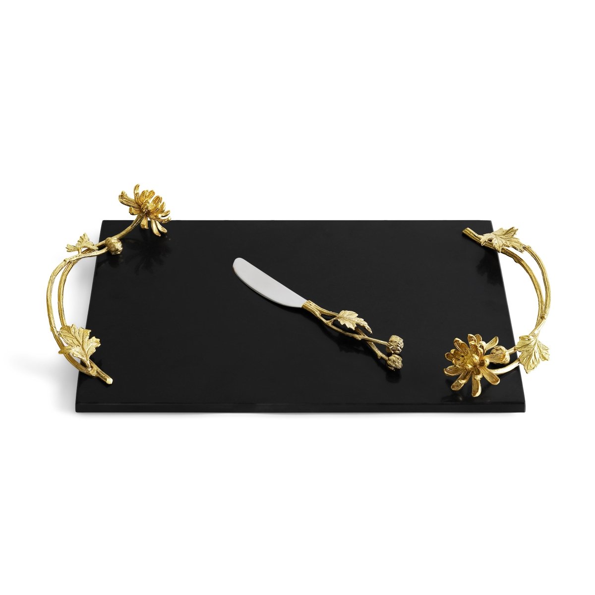 Premium Dahlia Cheese Board Set with Knife - Elegant Serving Tray for Cheese, Charcuterie & Appetizers - Perfect for Dinner Parties, Wine Tasting & Entertaining Guests