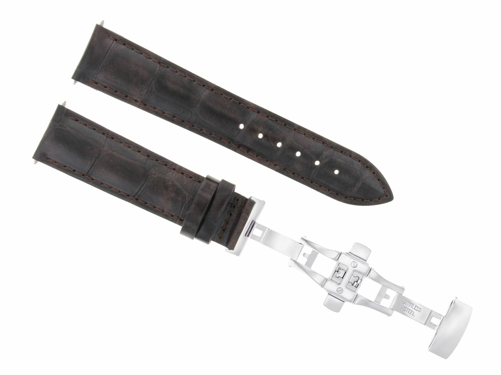 24mm Genuine Leather Watch Band Strap for Oris Watches - Dark Brown Replacement Strap with Deployment Clasp | Dress Watch Accessory for Business & Formal Occasions