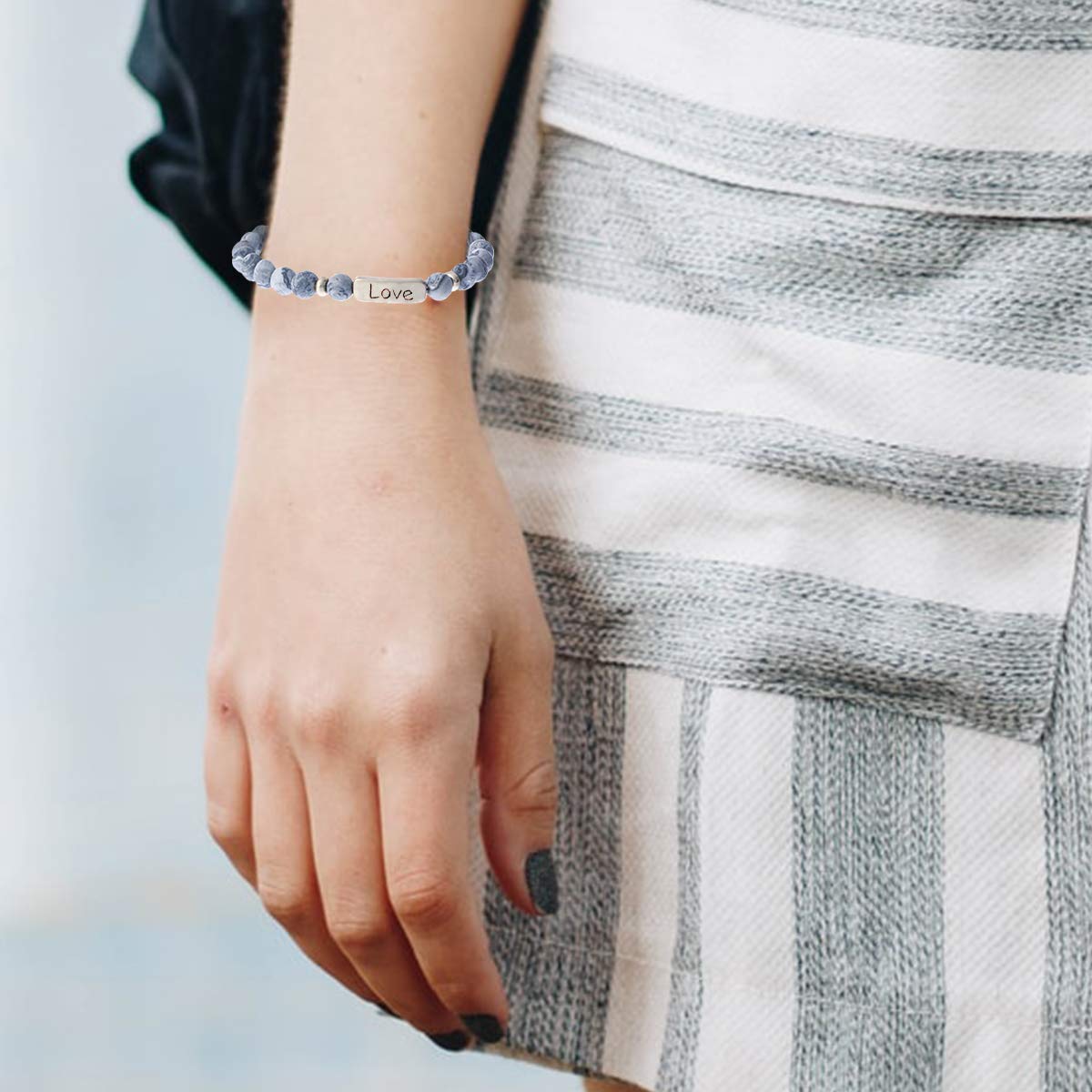 NTLX Christian Stretch Bracelets for Women - Inspirational Love Prayer Jewelry with Natural Stones - Meaningful Gift for Faith, Hope & Blessings - Perfect for Church, Bible Study & Daily Wear