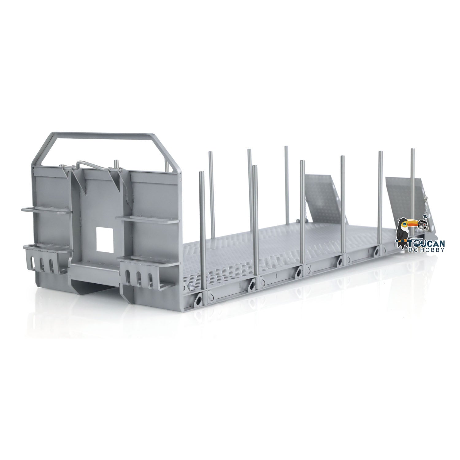 1/14 Scale 10x10 RC Hydraulic Dump Truck with Metal Flatbed & High Bucket - Unpainted 8x8 Radio Controlled Dumper for Construction Site Simulation & Off-Road Play