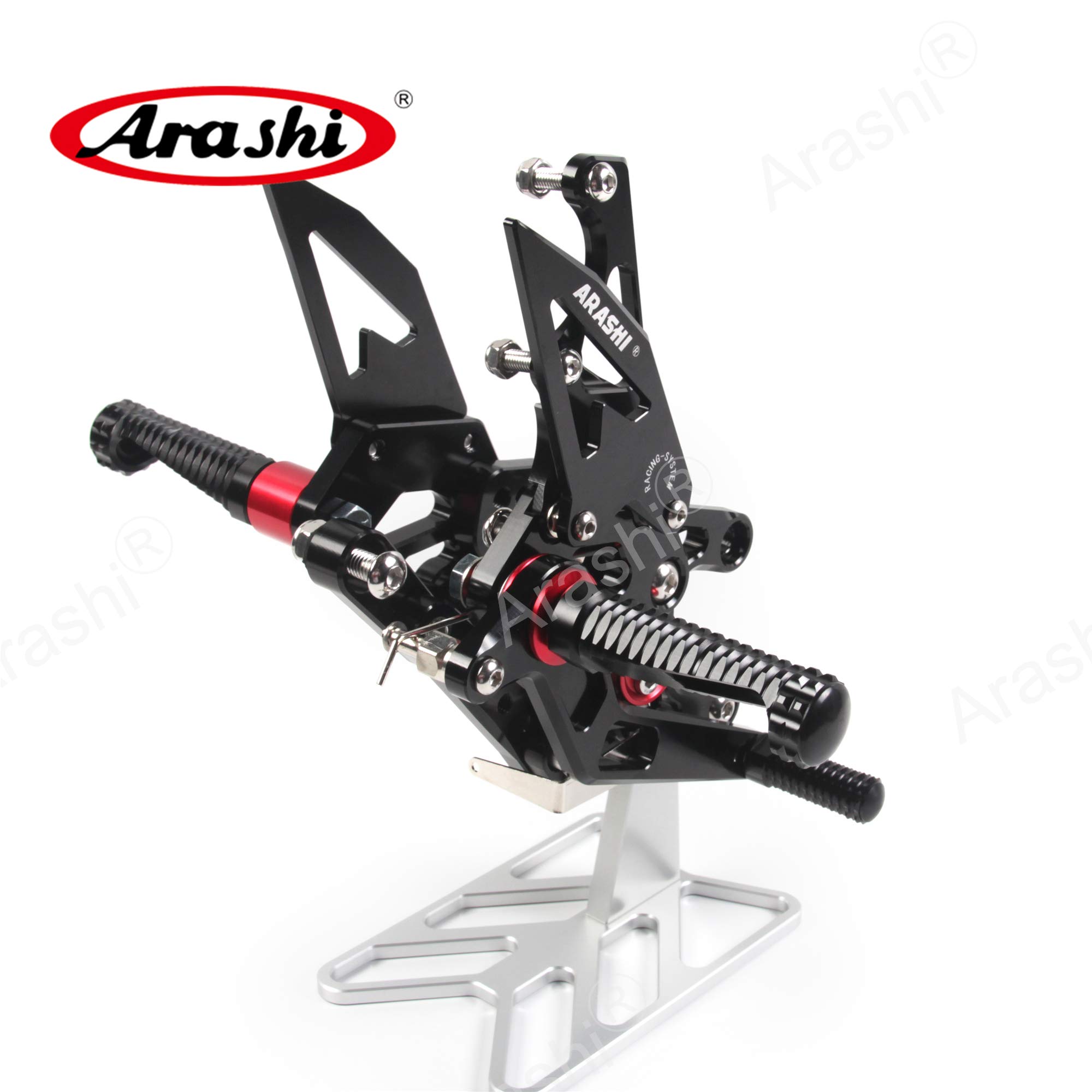Arashi V2.0 Adjustable Rear Sets Foot Pegs for Honda CBR1000RR 2008-2011 | Motorcycle Racing Footrests | Black CNC Aluminum Rear Set | CBR1000RR 1000RR 2009 2010 | Track & Street Performance Upgrade