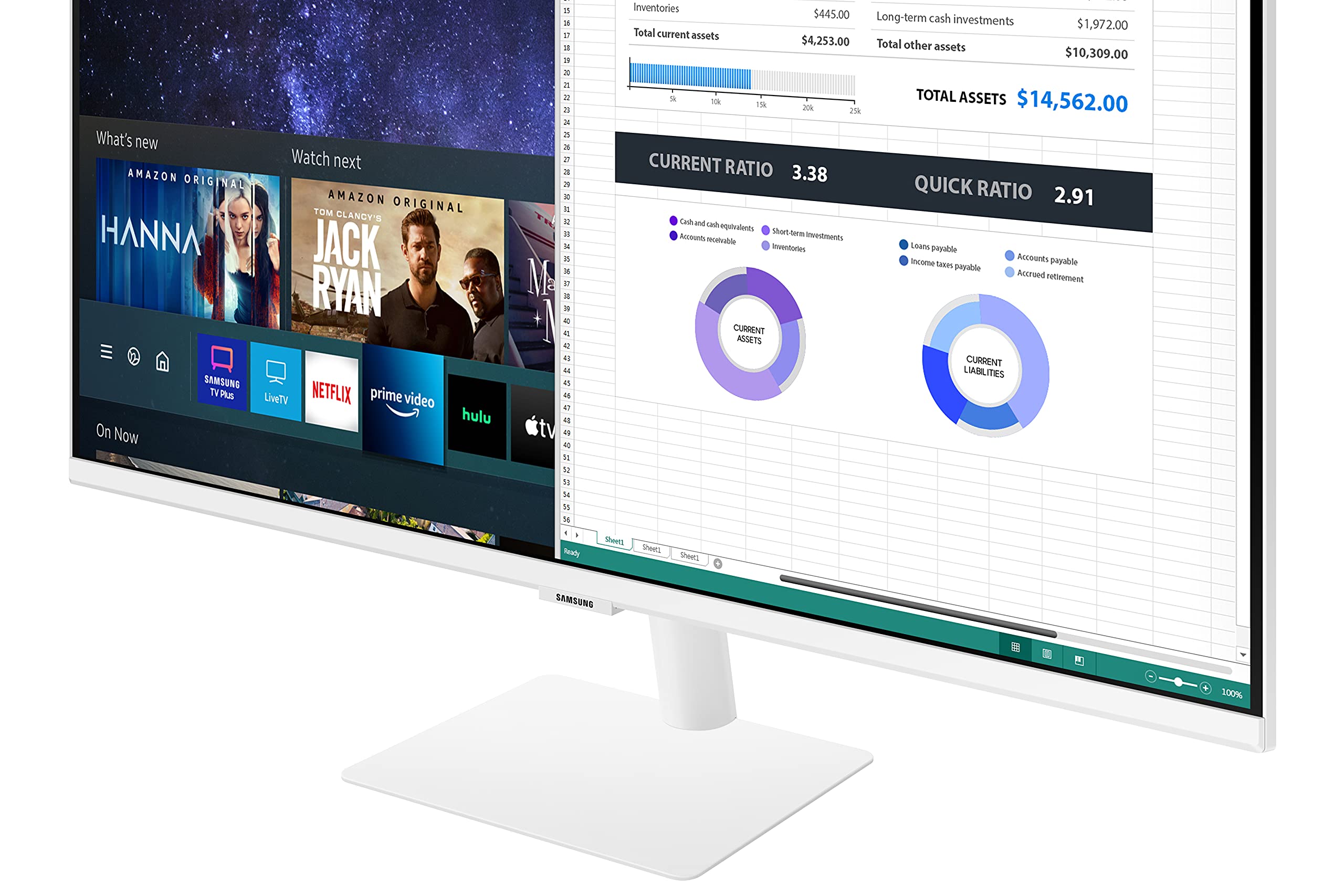 SAMSUNG 27-Inch FHD Smart Monitor with Streaming TV - LS27AM501NNXZA (2021 Model) for Home Office, Gaming & Entertainment