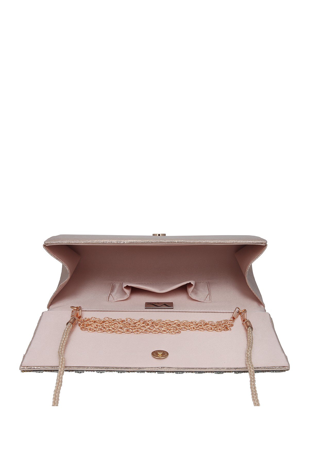 Nina Crystal Embellished Foldover Clutch - Rose Suedette Evening Bag for Women | Elegant Wedding, Prom & Party Clutch Purse | Perfect for Date Night, Formal Events & Special Occasions