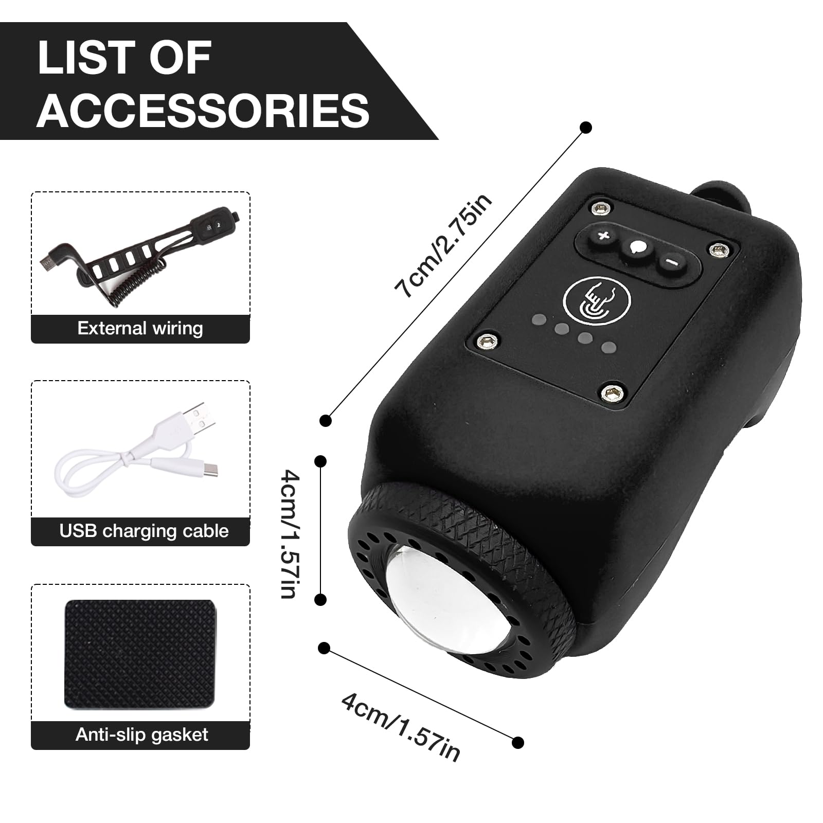 Loud USB Rechargeable Bike Horn with Powerful Floodlight - IPX5 Waterproof Electronic Bicycle Horn for Safety & Night Riding | Perfect for Commuters, Cyclists & Outdoor Adventures