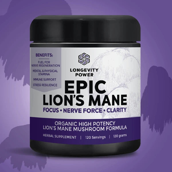 Premium Lion's Mane Mushroom Supplement - Organic Brain Booster & Nootropic for Focus, Memory & Cognitive Support - Ideal for Students, Professionals & Mental Clarity