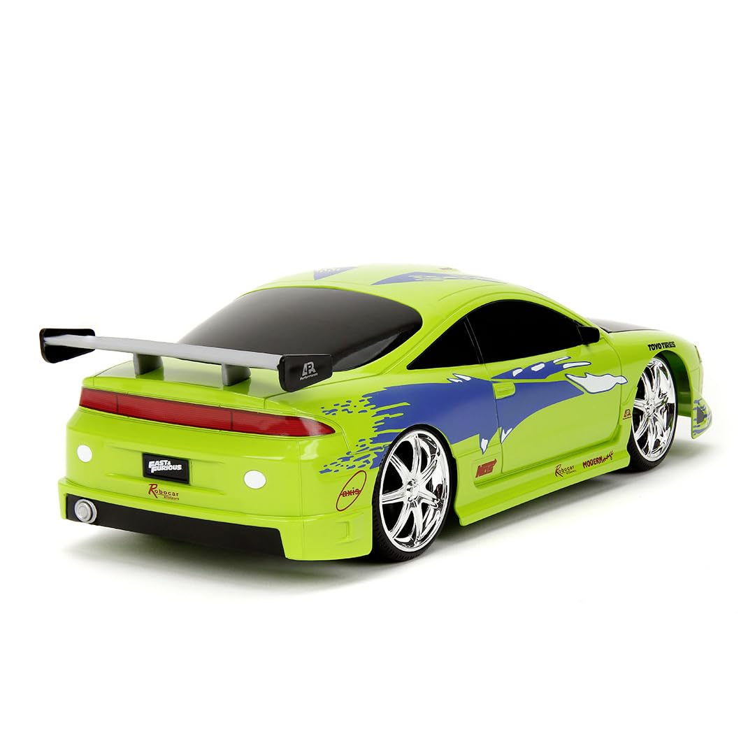 Jada Toys Fast & Furious 1:16 Scale Remote Control RC Car - 1995 Mitsubishi Eclipse Diecast Model for Kids & Adults - Perfect for Racing, Collecting & Movie Fans