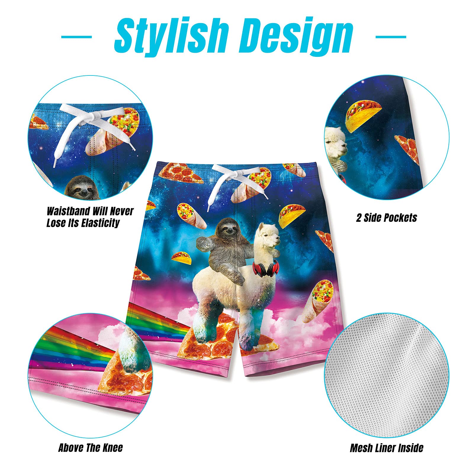BFUSTYLE Boys Swim Trunks with Mesh Lining - Quick Dry, Water Resistant Swim Shorts for Kids Ages 5-14 - Perfect for Beach, Pool, and Summer Water Activities