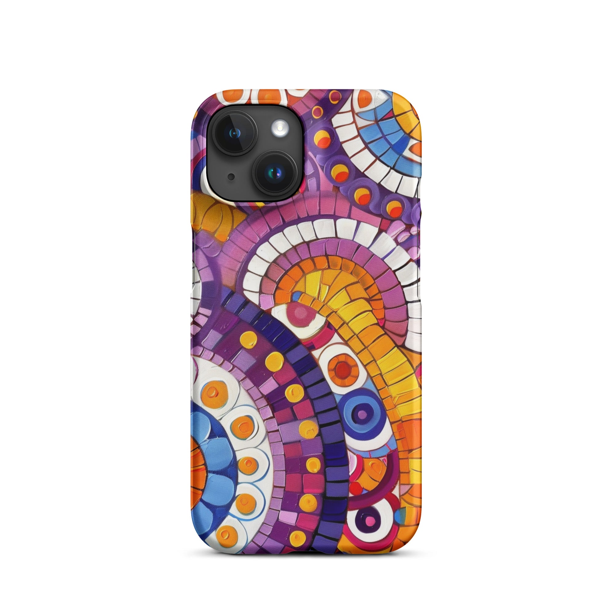 Folk Art iPhone Snap Case - Durable Protective Cover for iPhone 12/13/Pro/Max - Stylish Handmade Design - Perfect for Daily Use, Travel & Gifting