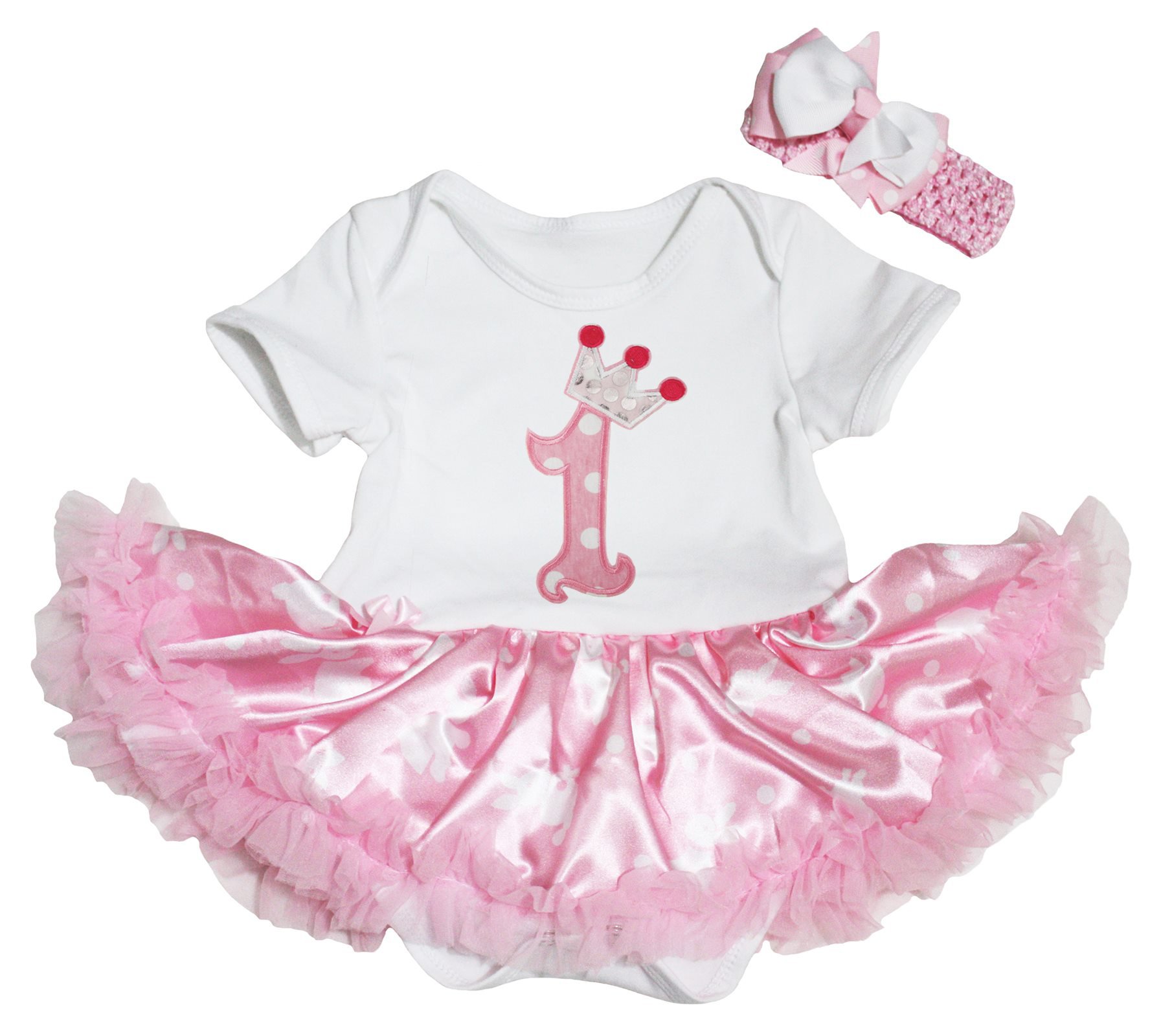 Easter Baby Girl Outfit - Pink Bunny Tutu Romper with Crown & Polka Dots - Newborn to 18 Months | Perfect for Easter Photos, First Birthday & Spring Celebrations