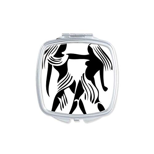Gemini Zodiac Sign Mirror - Portable Compact Double Sided Makeup Mirror with Constellation Design | Perfect for Travel, Purse & On-the-Go Touch Ups