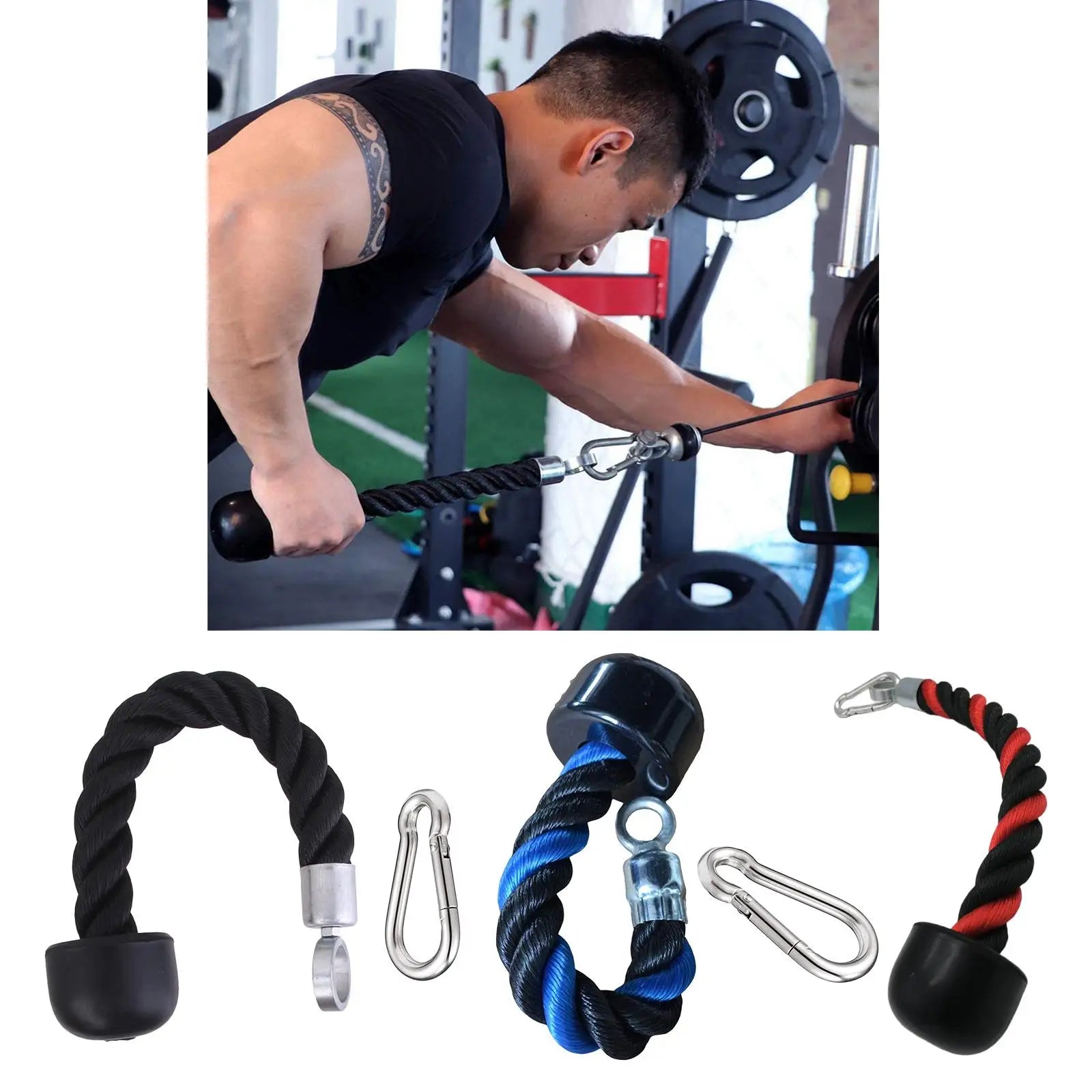 Single Handle Pulley Cable Tie for Triceps Rope Pull Down Attachment - Gym Equipment for Strength Training & Home Workouts