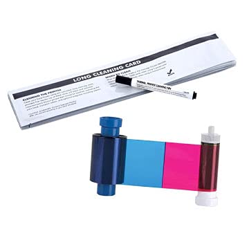 AlphaCard Pro 750 YMCKO Ribbon & DuraClean DC 3633-0053 Cleaning Kit - Compatible with AlphaCard Pro 750 ID Card Printer - Perfect for Office ID Badge Printing & Maintenance