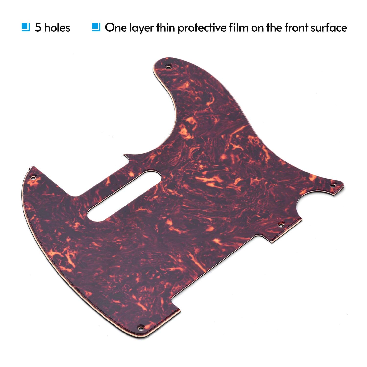 5 Hole TL50S Guitar Pickguard - 3 Ply Black Pickguard Panel for TL Guitars | Perfect for Replacement & Customization | Ideal for DIY Guitar Repair & Upgrades