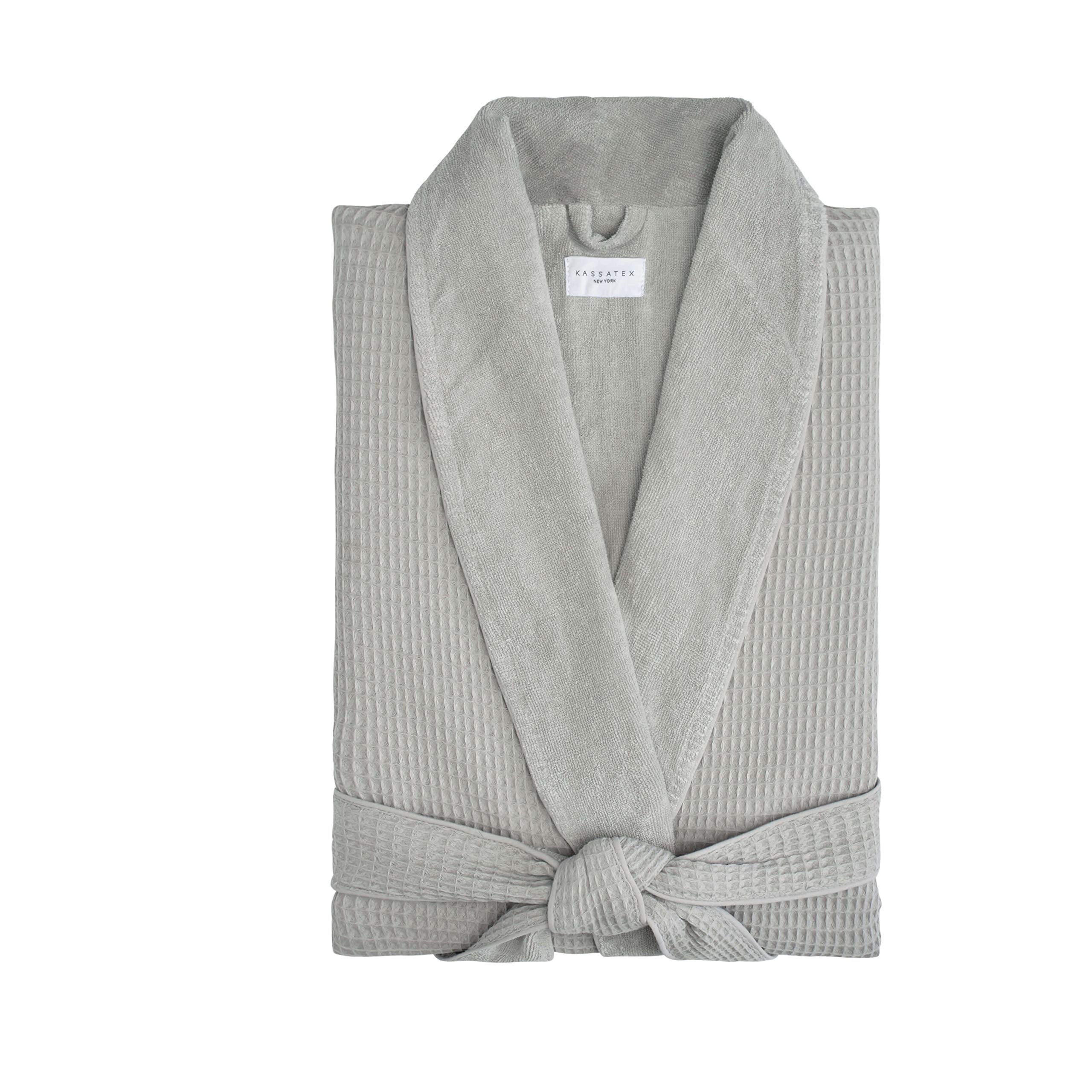 Premium 100% Cotton Waffle Terry Bathrobe - Soft Turkish Made Robe with Beige Waffle Exterior & Plush Terry Lining - Perfect for Spa, Hotels & Relaxing at Home