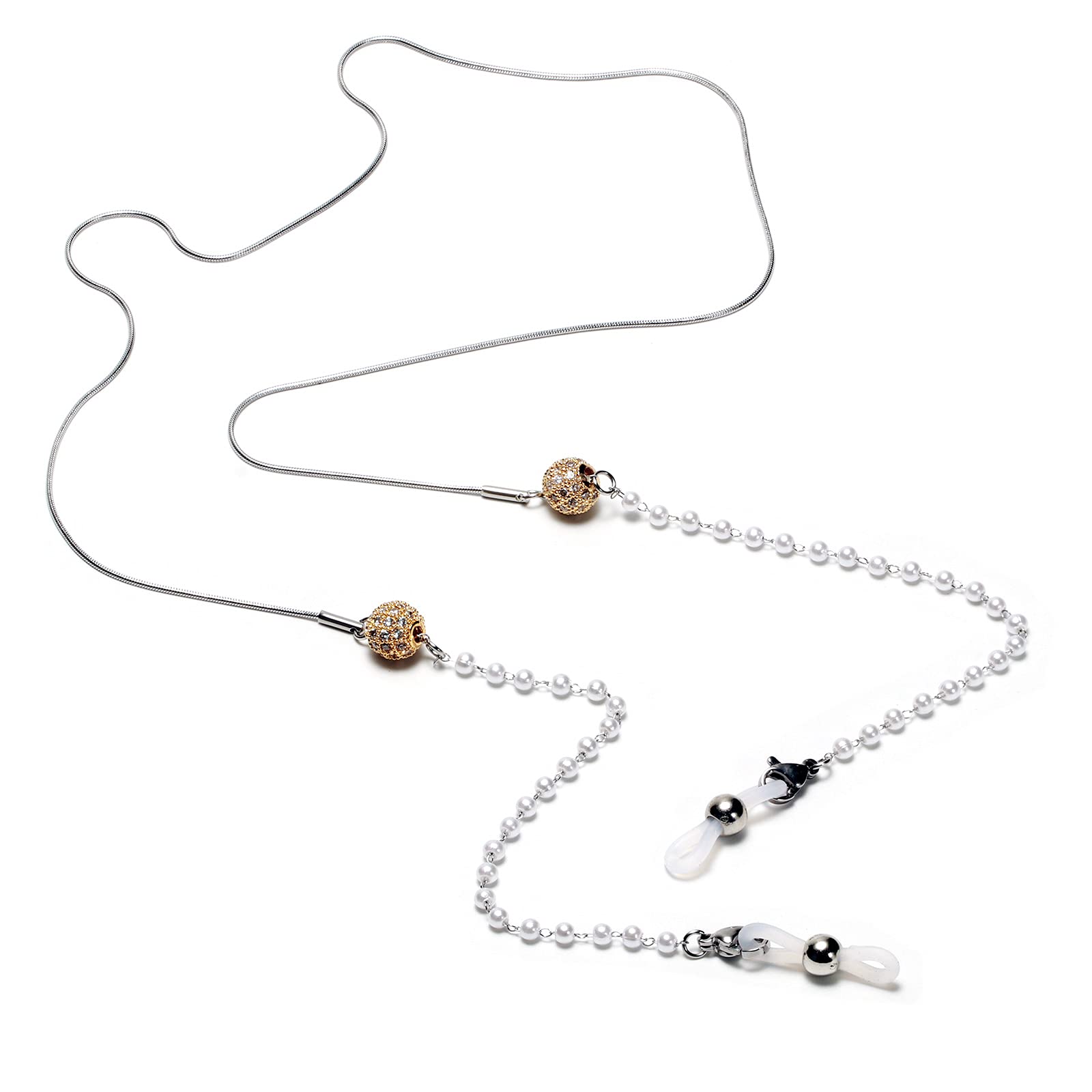 JOJOPANDA Stainless Steel Eyeglass Chain Necklace - Adjustable Glasses Holder Cord, Sunglasses Retainer Strap Lanyard for Women & Men | Perfect for Reading, Driving, Outdoor Activities