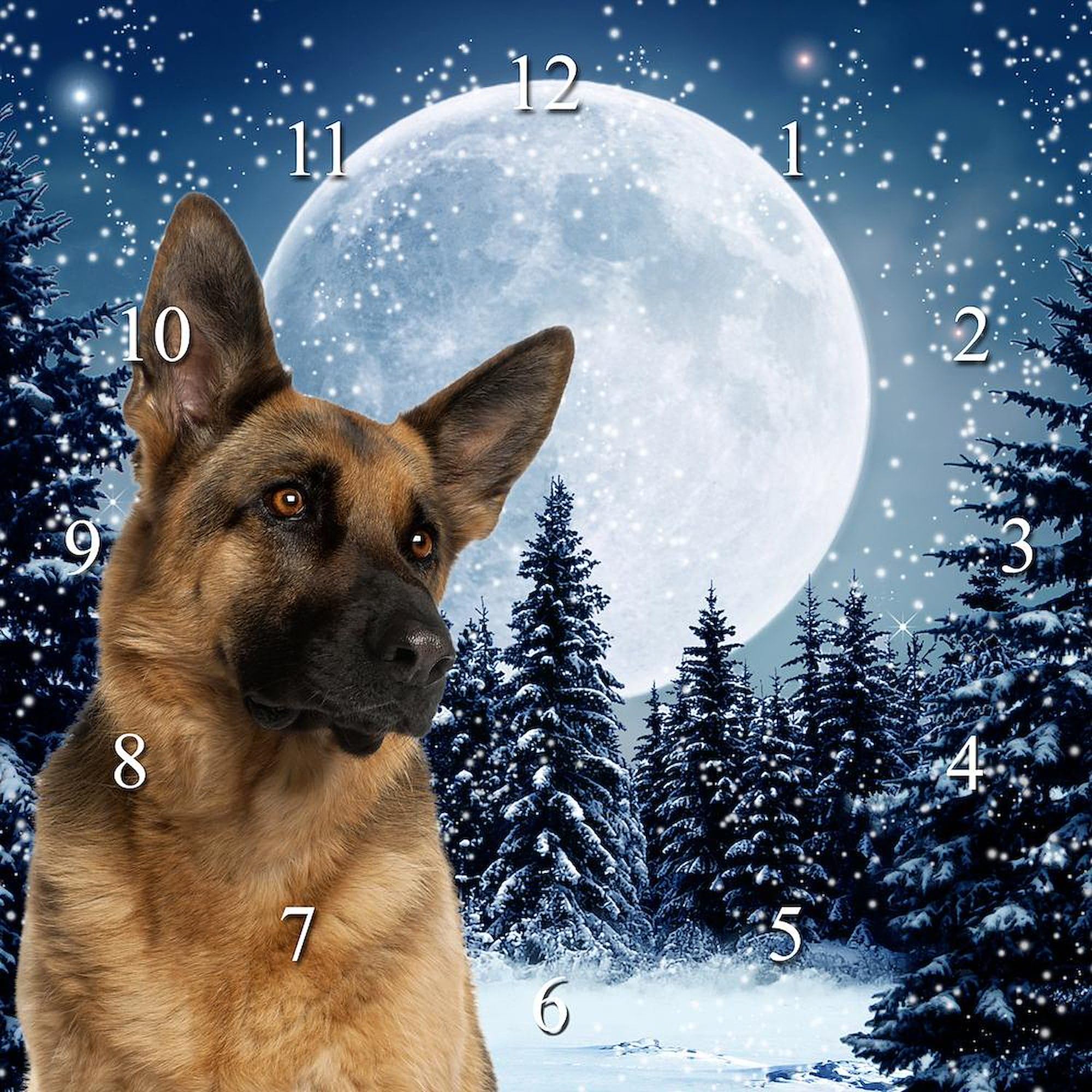 German Shepherd Wall Clock 10 Inch - Decorative Clock for Living Room, Kitchen, Office - Perfect for Pet Lovers & Home Decor