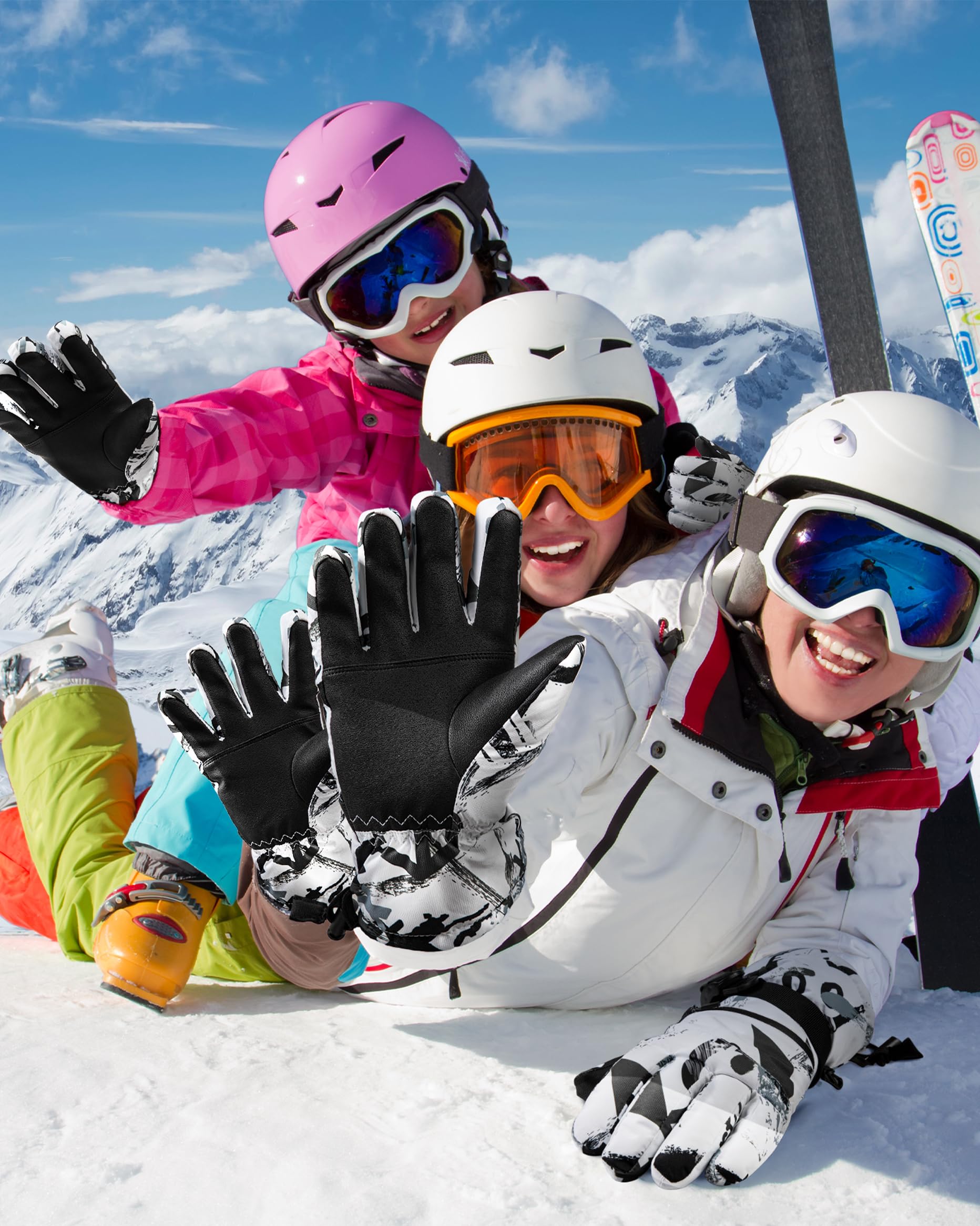 Waterproof 5-Finger Winter Ski Gloves for Men - Touchscreen Snowboarding Gloves for Cold Weather & Outdoor Sports | Skiing, Snowboarding, Hiking & Winter Activities