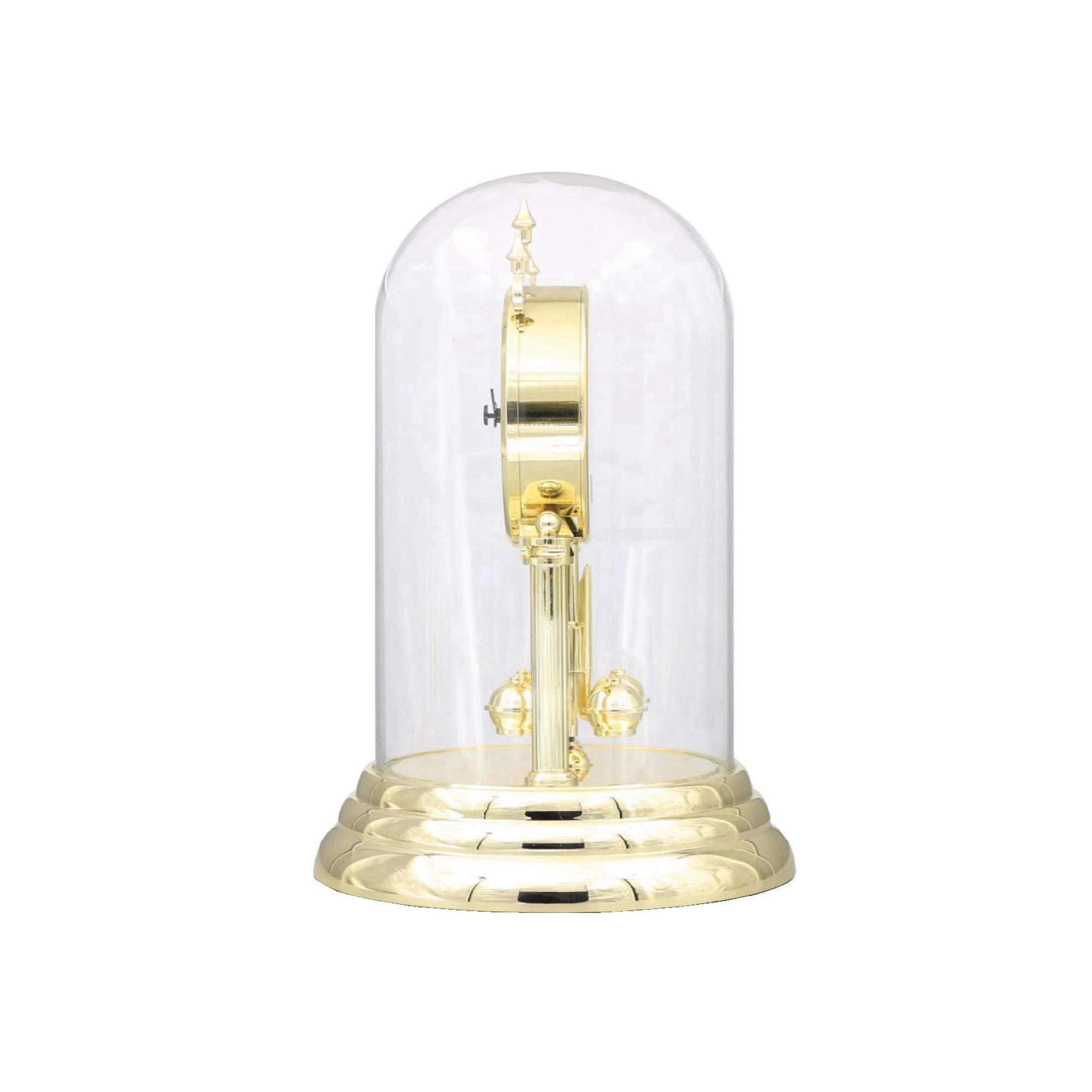 SEIKO 9 Inch Anniversary Mantel Clock with Glass Dome & Rotating Pendulum - Elegant Home Decor for Living Room, Office & Gift Giving