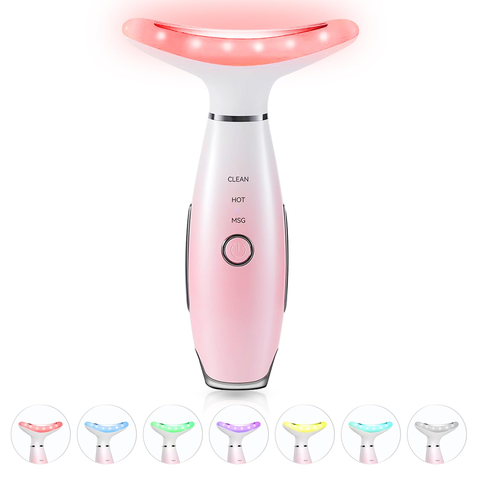 7-Color Vibrating Neck & Face Massager with Heat - Home Skin Care Tool for Relaxation & Anti-Aging | Perfect for Spa Days, Post-Workout Recovery & Stress Relief
