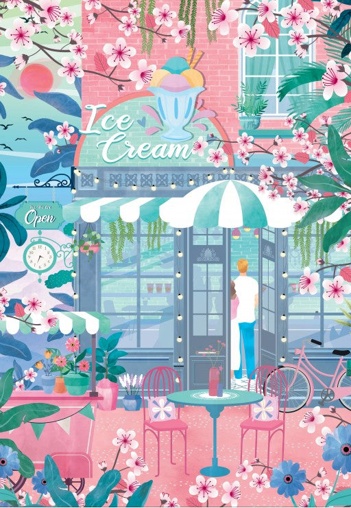 1000 Piece Ice Cream Shop Jigsaw Puzzle for Adults & Teens - Fun Family Game Night & Relaxing Brain Teaser Activity