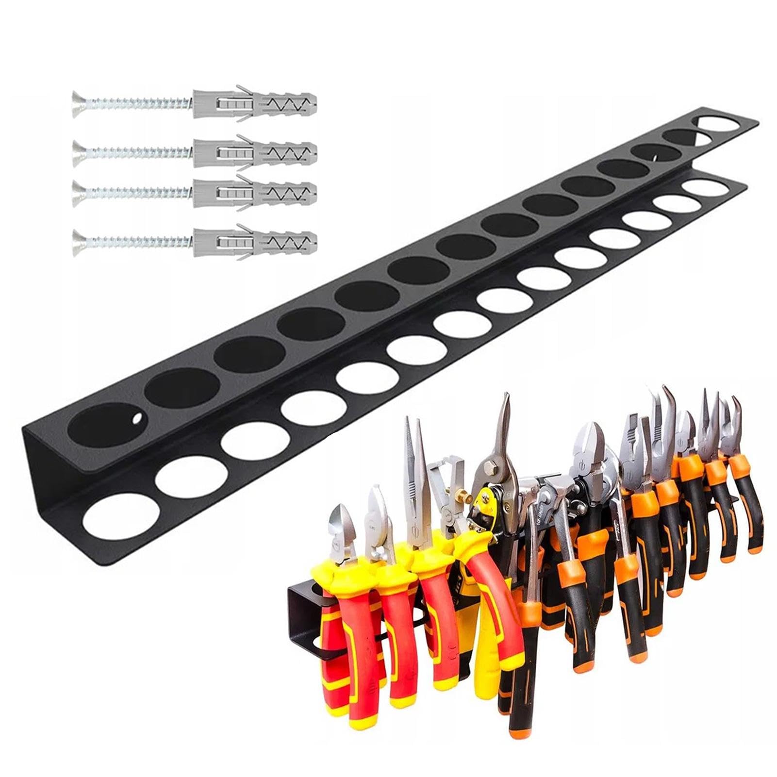 Wall Mounted Pliers Holder & Screwdriver Organizer - Heavy Duty Metal Tool Storage for Workshop | Hammer Stand, Pliers Rack, Tool Organizer for Hand Tools | Perfect for Garage, Workshop & DIY Projects