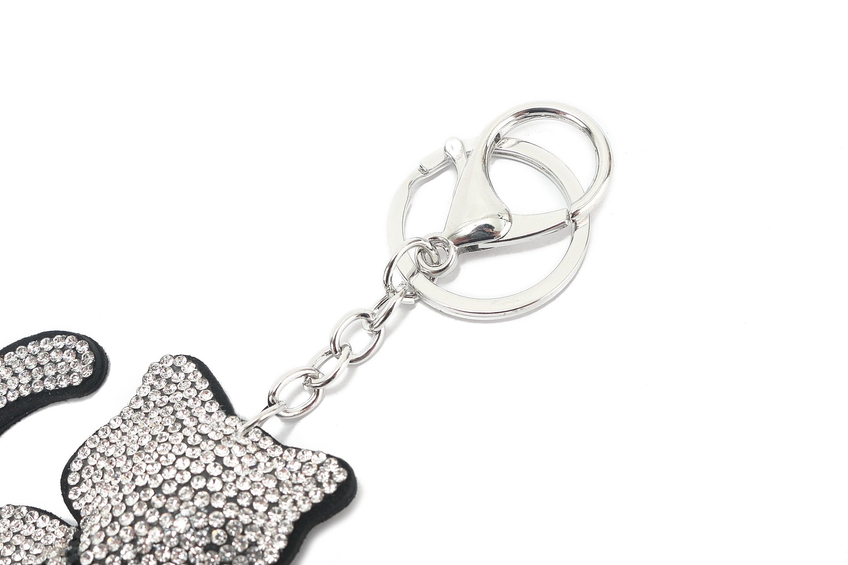 Crystal Cat White Bag Charm - Elegant & Stylish Accessory for Handbags, Backpacks, and Keychains | Perfect Gift for Cat Lovers