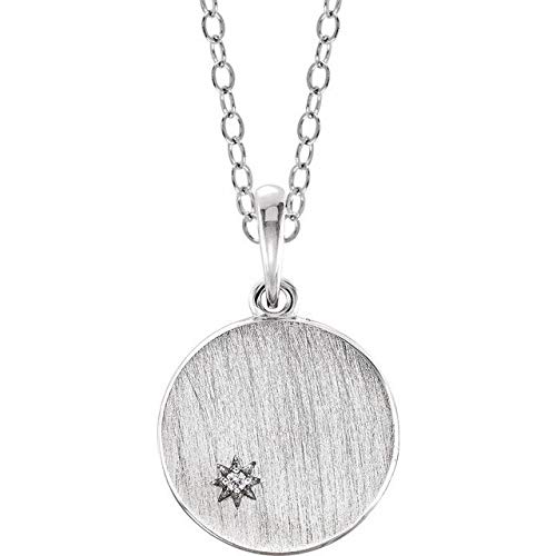 0.005 CT Diamond Sterling Silver Engravable Pendant Necklace - Perfect for Anniversary Gifts, Valentine's Day & Special Occasions