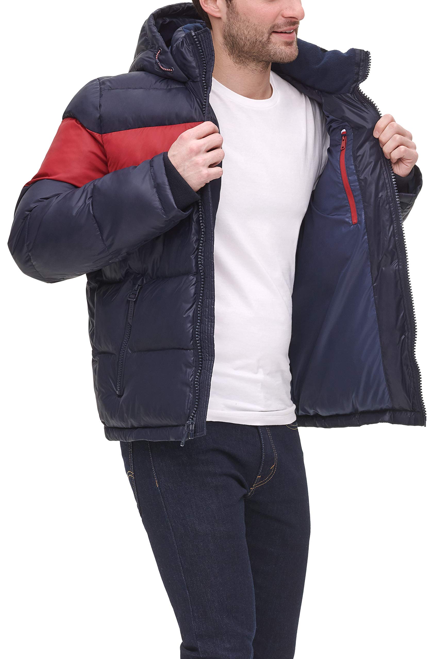 Tommy Hilfiger Men's Hooded Puffer Jacket - Lightweight Winter Coat for Cold Weather | Standard & Big & Tall Sizes | Perfect for Outdoor Activities, Commuting & Casual Wear