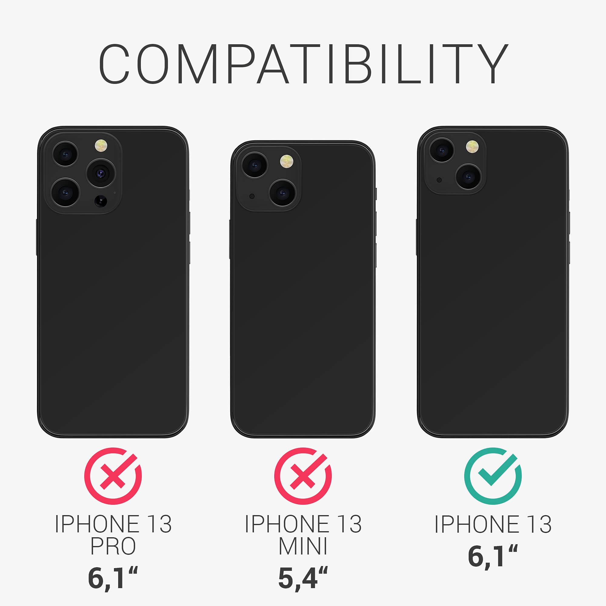 kwmobile Shockproof TPU Case for Apple iPhone 13 with Credit Card Holder - Slim Protective Phone Cover in Dark Green - Perfect for Everyday Use, Travel & Outdoor Activities