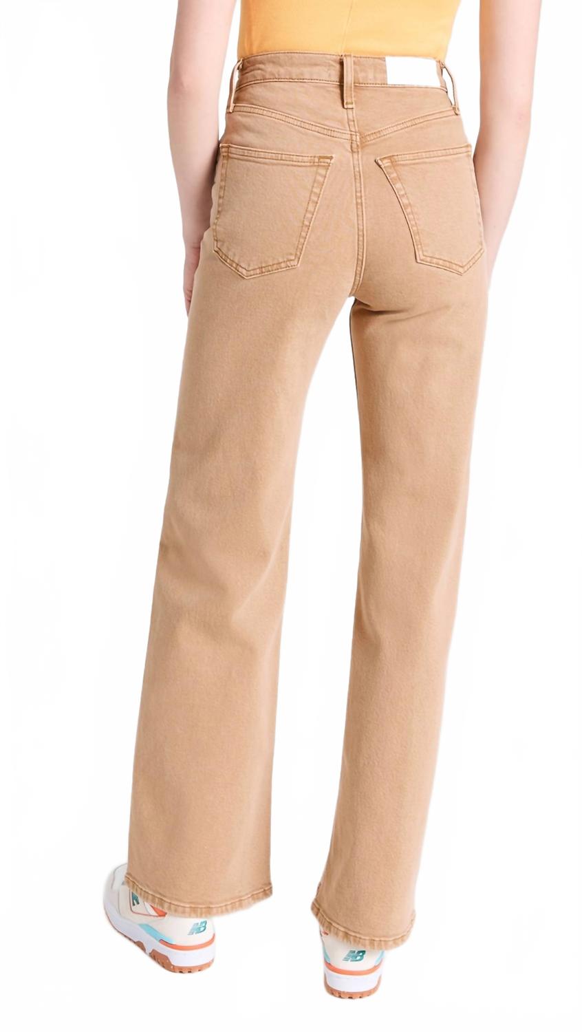 Vintage 70s High Waisted Wide Leg Jeans for Women - Washed Khaki Retro Denim Pants | Casual Outfit, Boho Style, Everyday Wear
