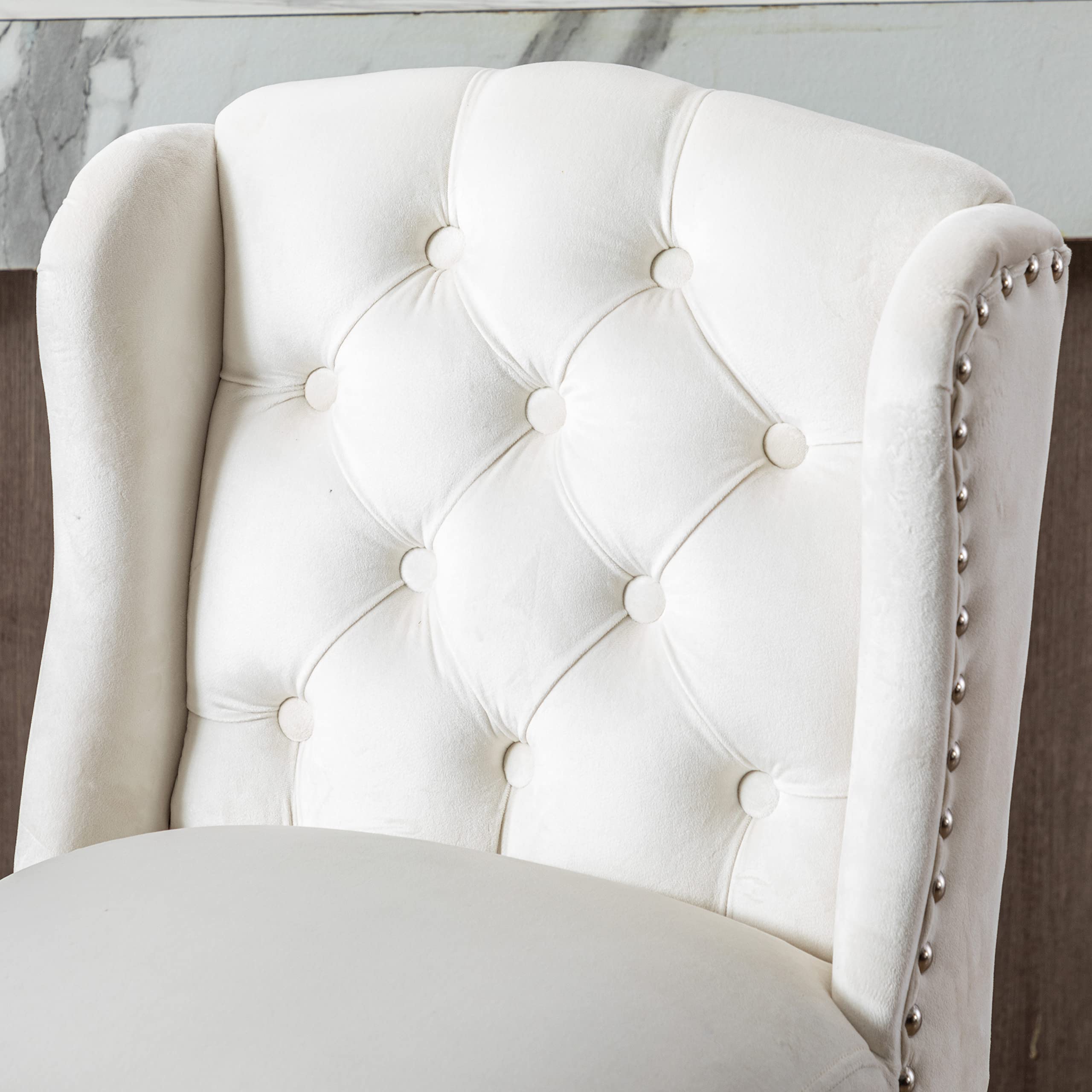 DUOMAY Modern Velvet Tufted Bar Stools Set of 2, 30