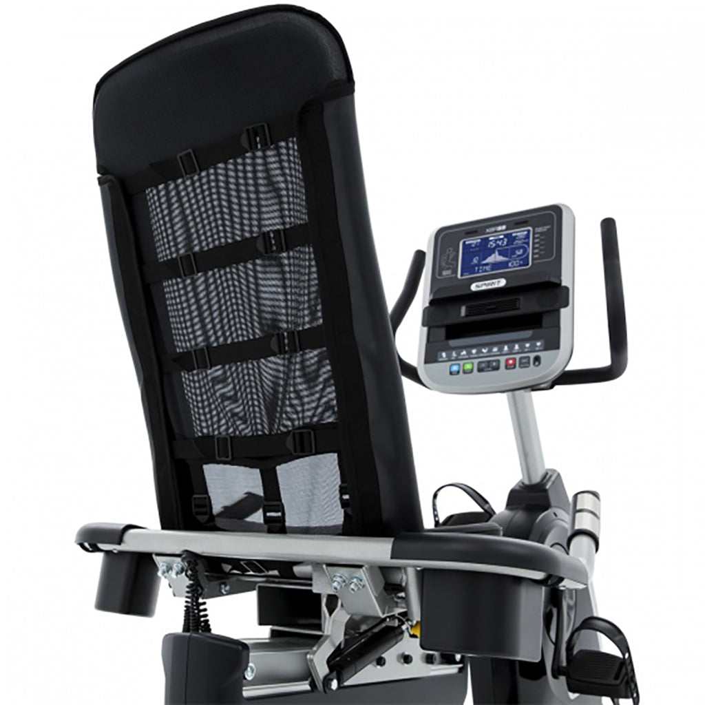 Spirit XBR55 Recumbent Exercise Bike for Home Gym - Foldable Indoor Cycling Bike with LCD Monitor & Adjustable Resistance - Perfect for Low-Impact Cardio Workouts & Physical Therapy