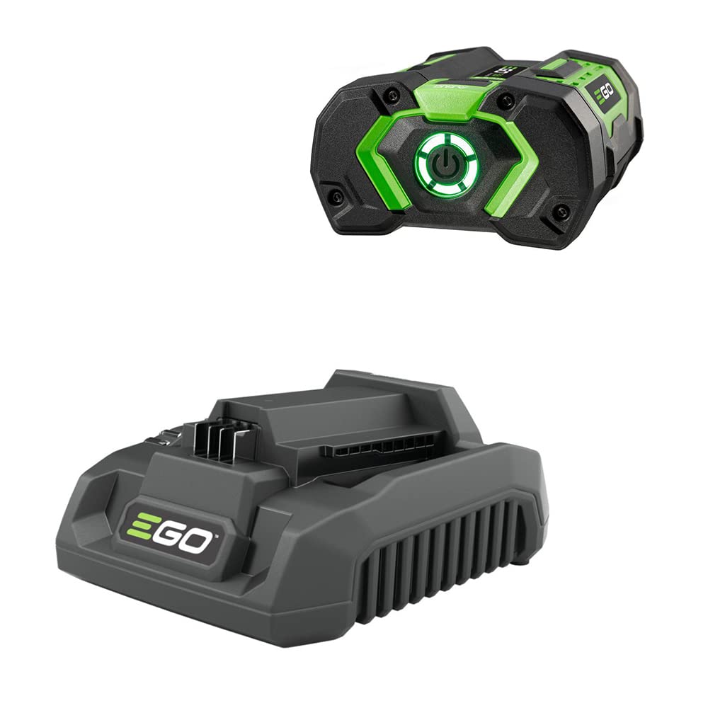 EGO Power+ BA1400T 2.5Ah Lithium-Ion Battery with Fuel Gauge & CH3200 320W Fast Charger Set - Compatible with EGO Lawn Mower, String Trimmer, Blower and Power Tools (Outdoor Power Equipment Accessories)