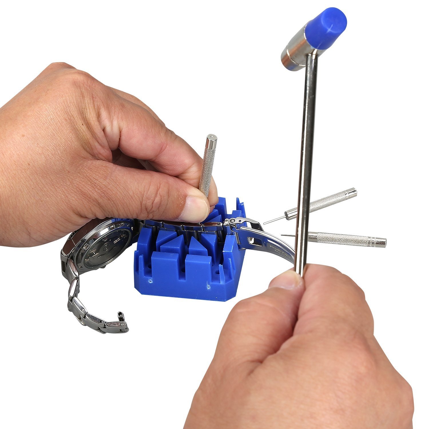 5pcs Watch Band Link Tool Kit - Stainless Steel Watch Repair Set for Adjusting & Replacing Straps - Perfect for Watchmakers & DIY Enthusiasts