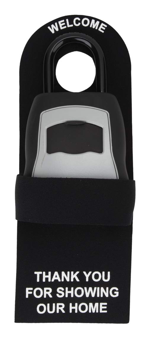 Secure Lock Box Door Guard with Adjustable Strap - Heavy Duty Black (2 Pack) - Perfect for Home, Office & Travel Security
