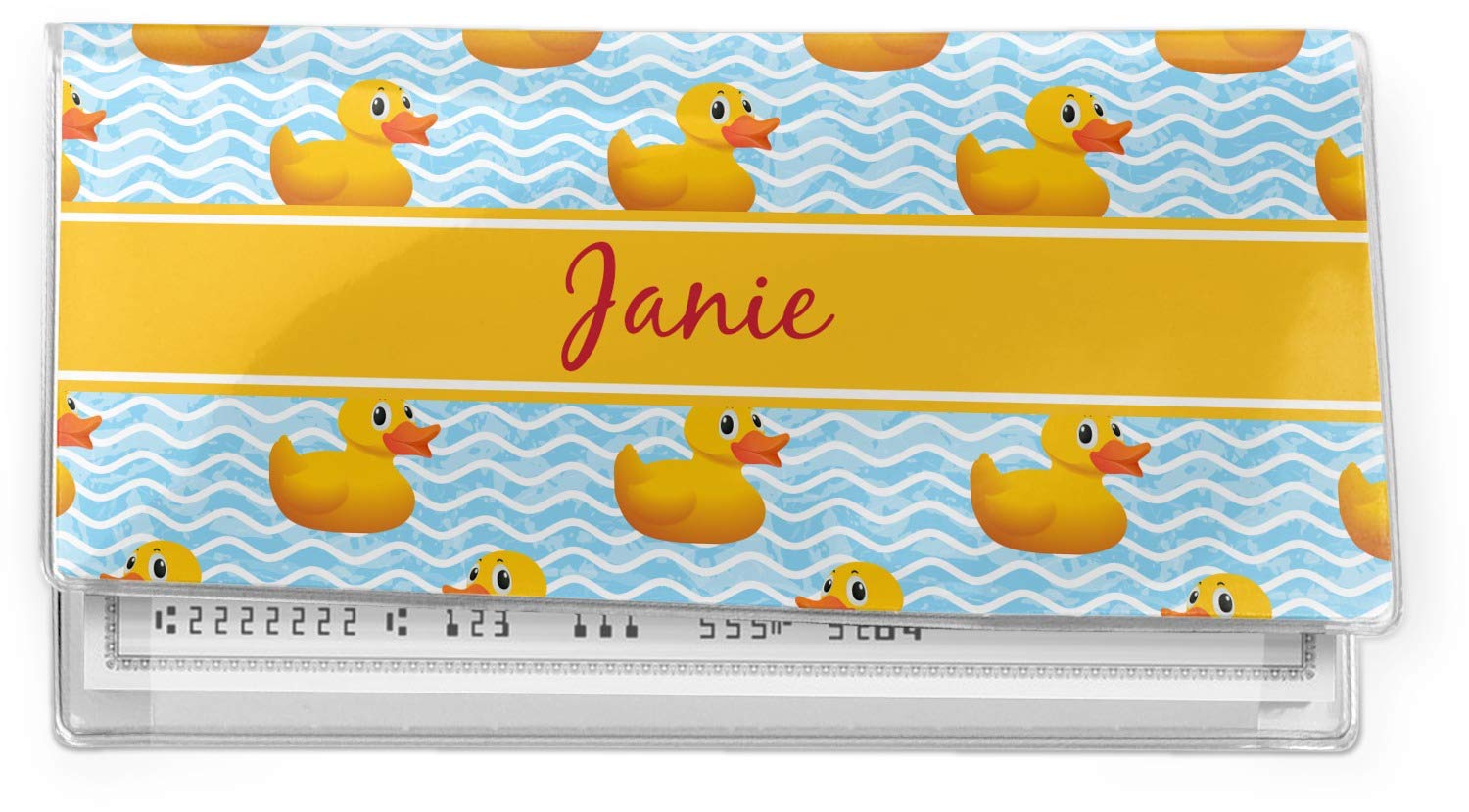 Custom Rubber Duck Vinyl Checkbook Cover - Personalized Waterproof Wallet Protector for Kids & Adults - Perfect for Gifts, Travel, and Everyday Use