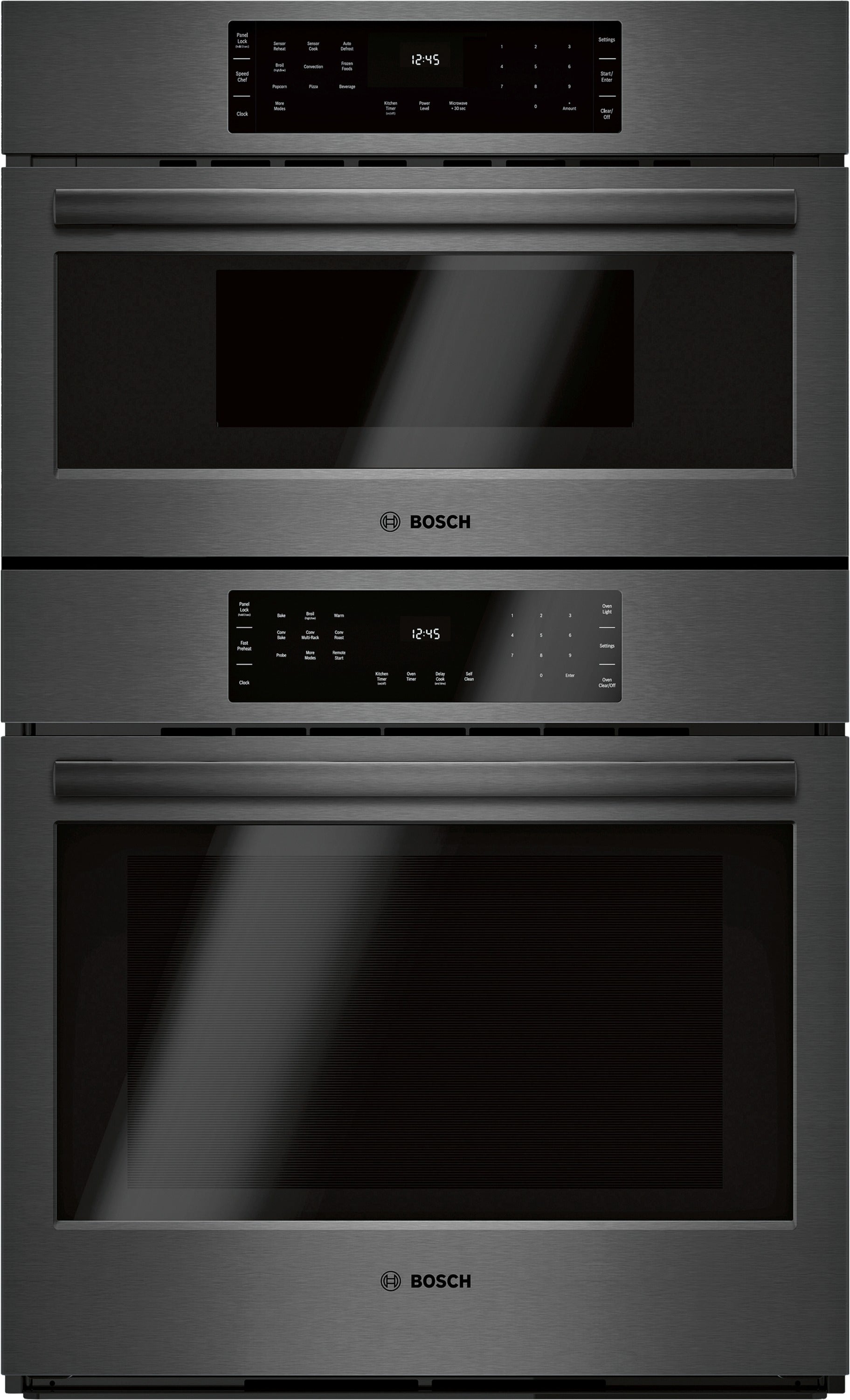 Bosch 30-Inch Black Stainless Steel Combination Wall Oven with Speed Oven HBL8743UC - Perfect for Modern Kitchens & Fast Cooking