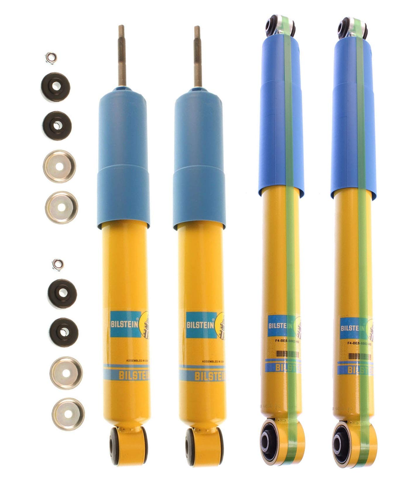 Bilstein B6 4600 Front & Rear Shock Absorbers Kit - Compatible with GMC Yukon & Sierra RWD/4WD - Heavy-Duty Performance Suspension Upgrade for Off-Road & Towing