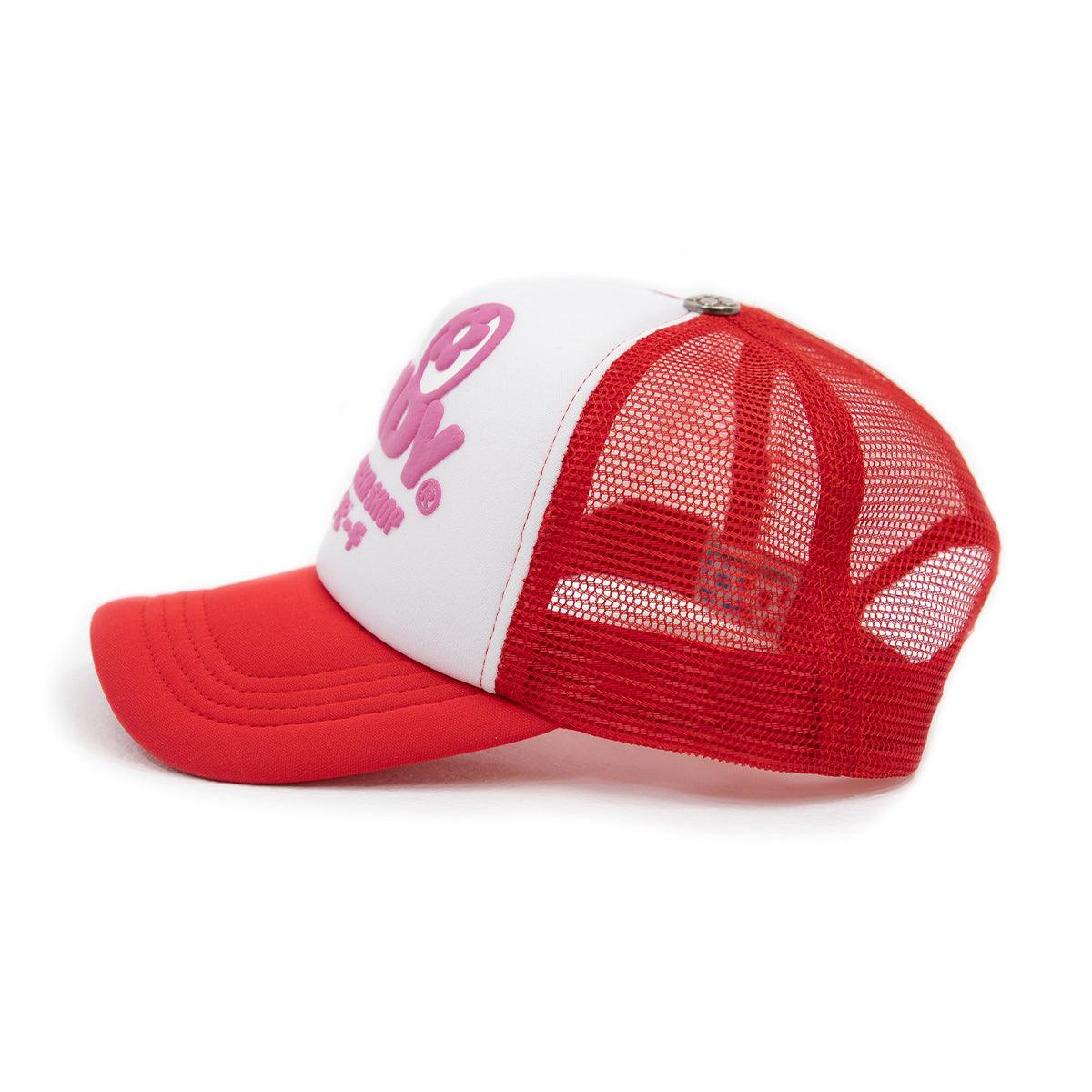 Burgershop Trucker Cap - Stylish Red Mesh Baseball Hat for Men & Women | Perfect for Outdoor Activities, Sports, and Casual Wear