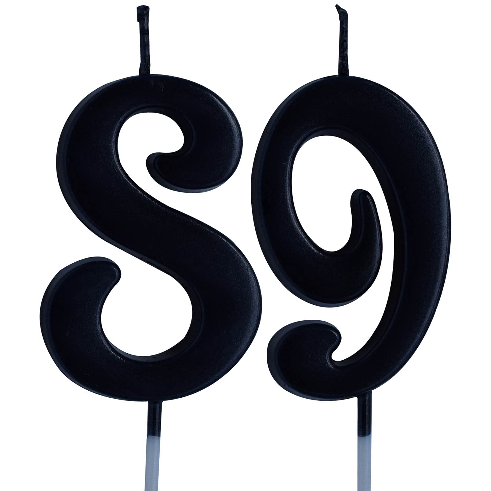 89th Birthday Candle - Black Number 89 Cake Topper for Women & Men | Party Decorations & Supplies | Perfect for Birthday Cakes, Celebrations & Milestone Parties