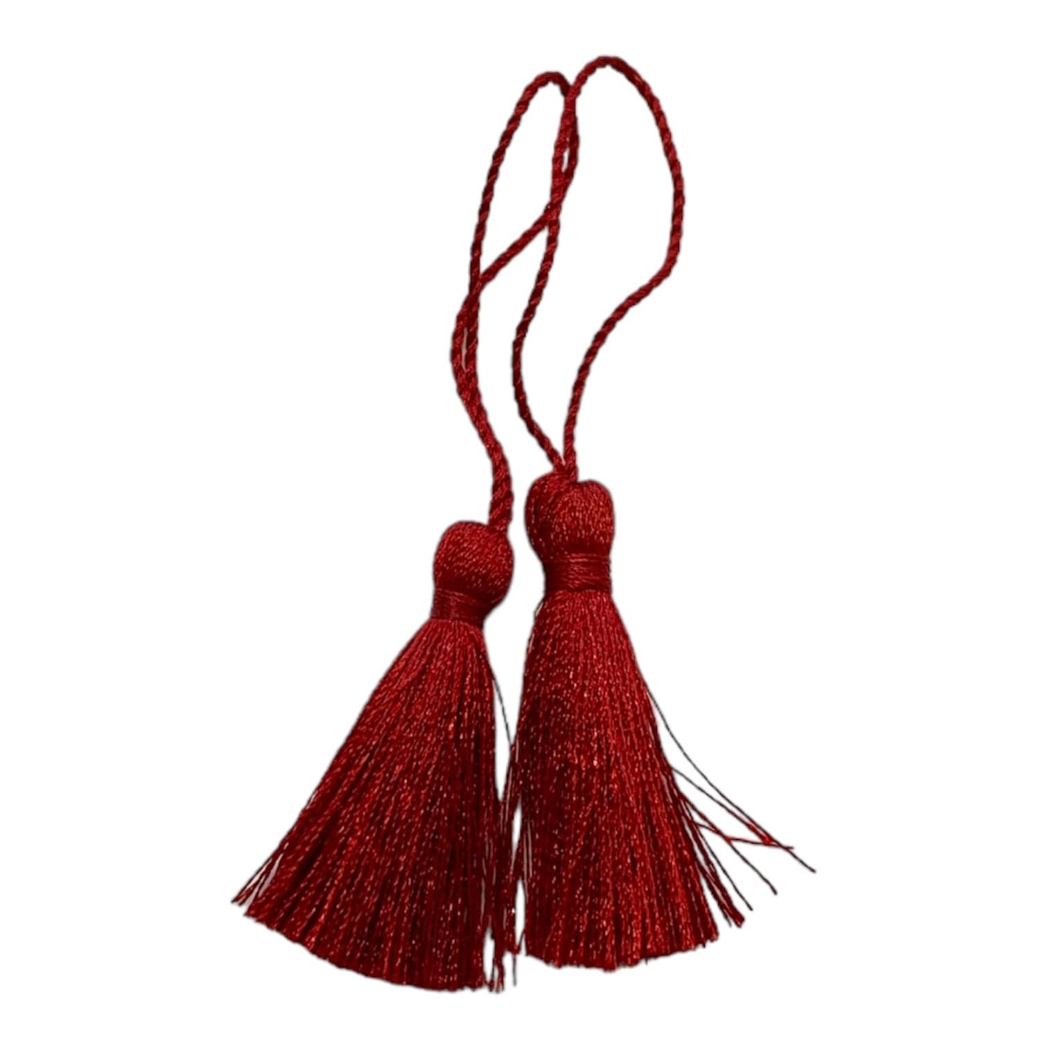 Silk Tassel Throw Pillow Covers - Set of 2 Soft Decorative Couch Cushions for Living Room, Bedroom & Home Decor