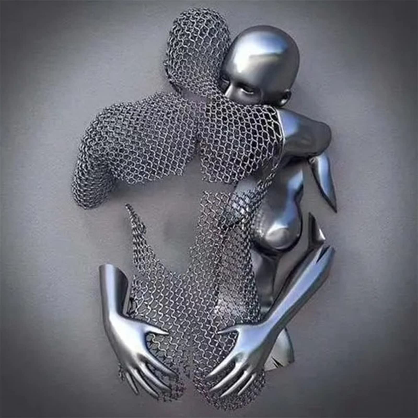 3D Heart Wall Art - Abstract Metal Wire Sculpture & Canvas Painting for Indoor & Outdoor Decor | Romantic Home & Garden Decoration