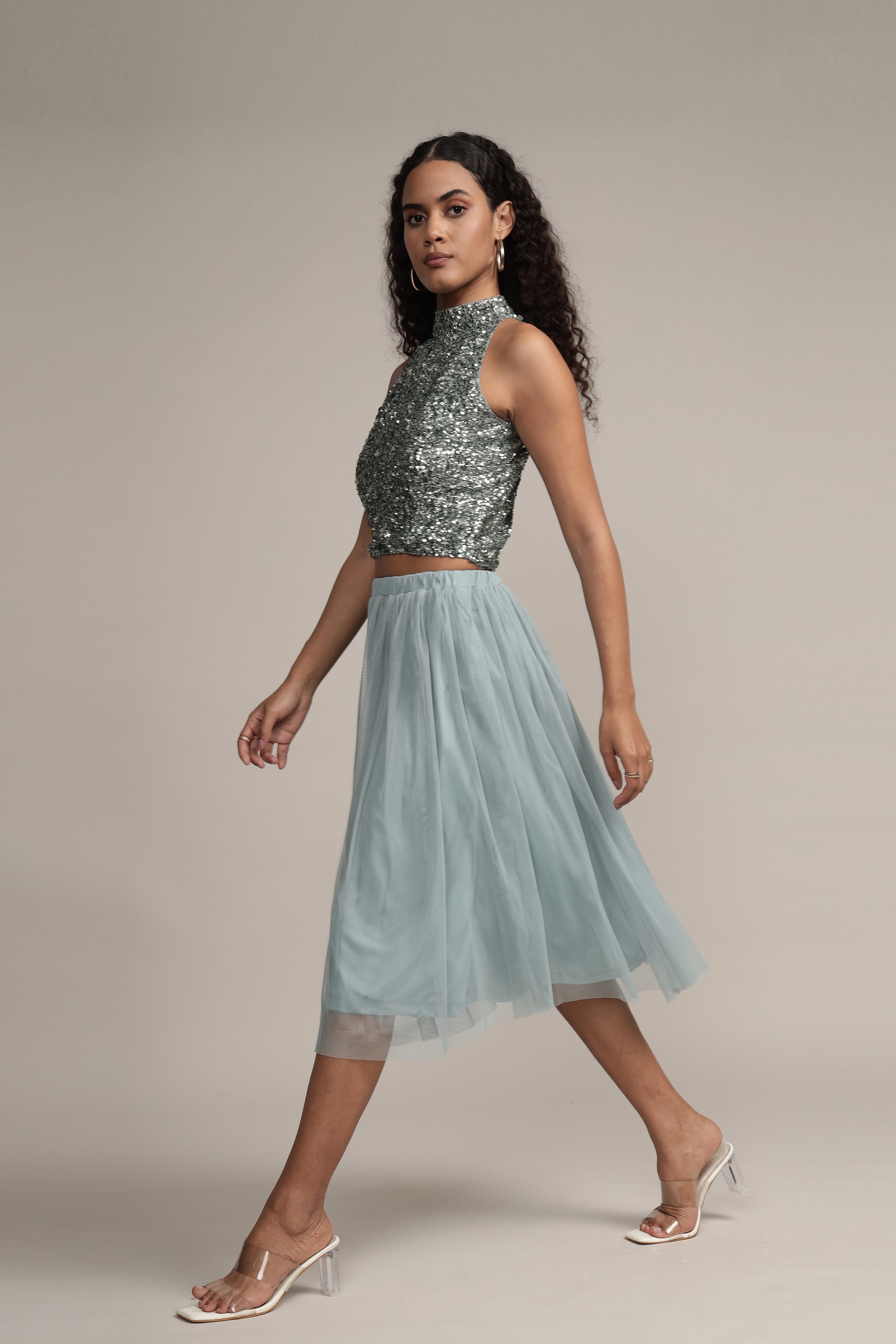Stylish Gui Picasso Teal Sequin Top for Women | Elegant Party Blouse with Sparkling Sequins | Perfect for Night Out, Club Wear & Special Occasions