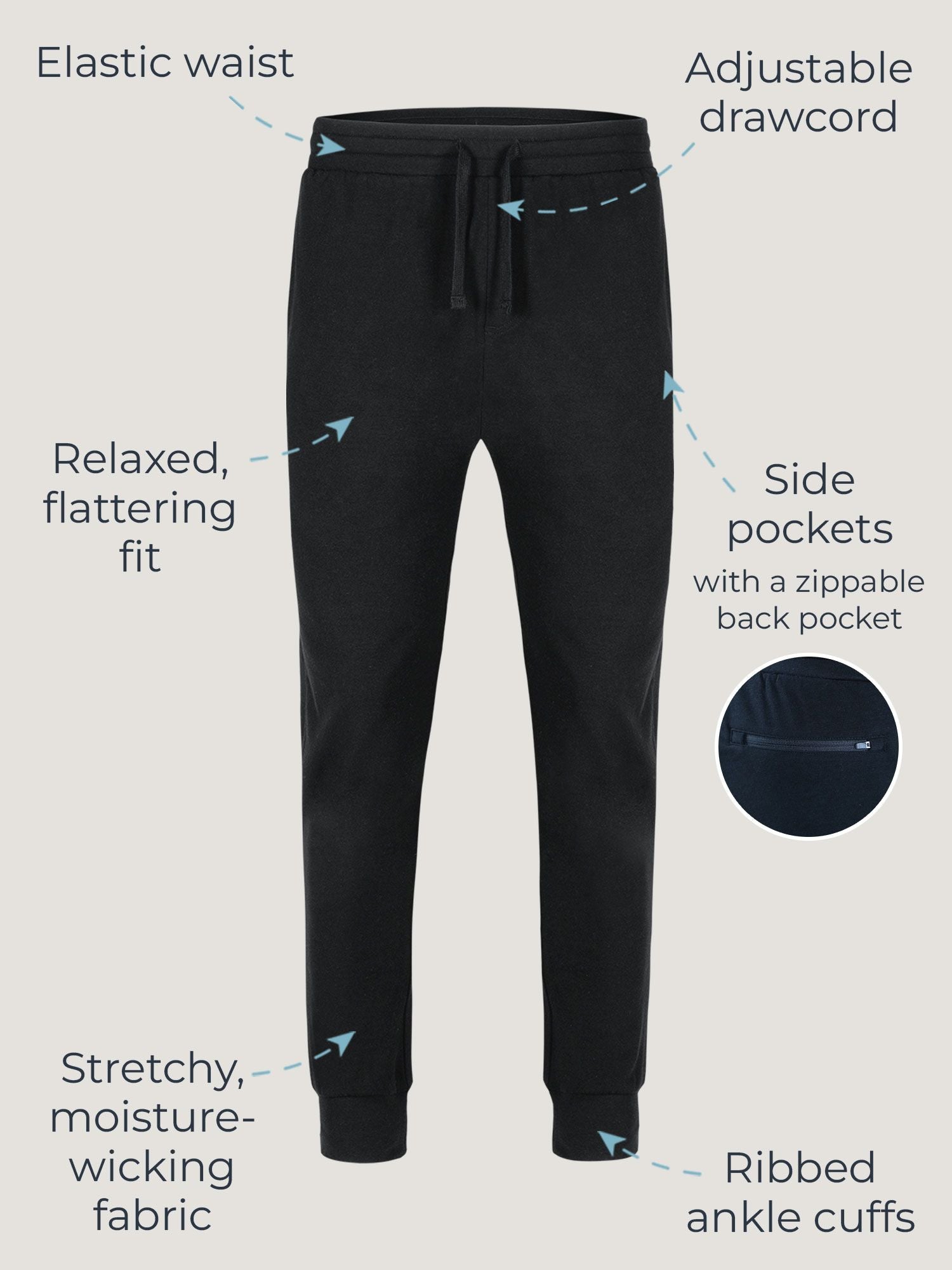 Charcoal Day Off Jogger Pants for Men - Comfortable Casual Lounge & Workout Pants - Perfect for Relaxing, Running Errands and Light Exercise