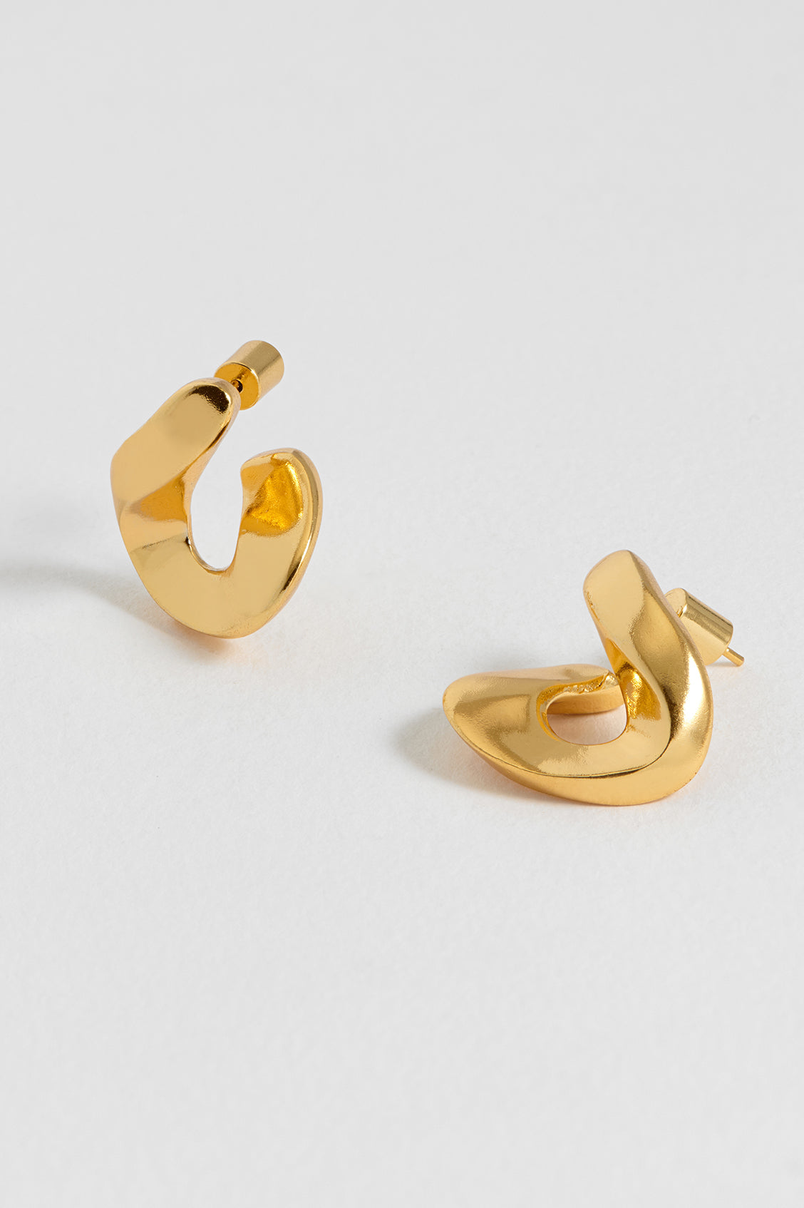 Stylish Sculptural Twist Hoop Earrings for Women - Trendy Gold/Silver Statement Jewelry - Perfect for Parties, Weddings & Everyday Wear