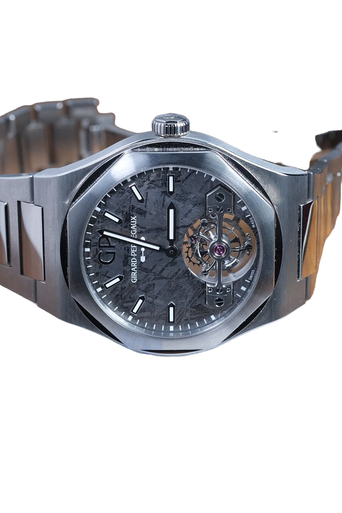 Girard Perregaux Laureato Tourbillon Meteorite Dial Stainless Steel Men's Luxury Watch for Business & Formal Occasions